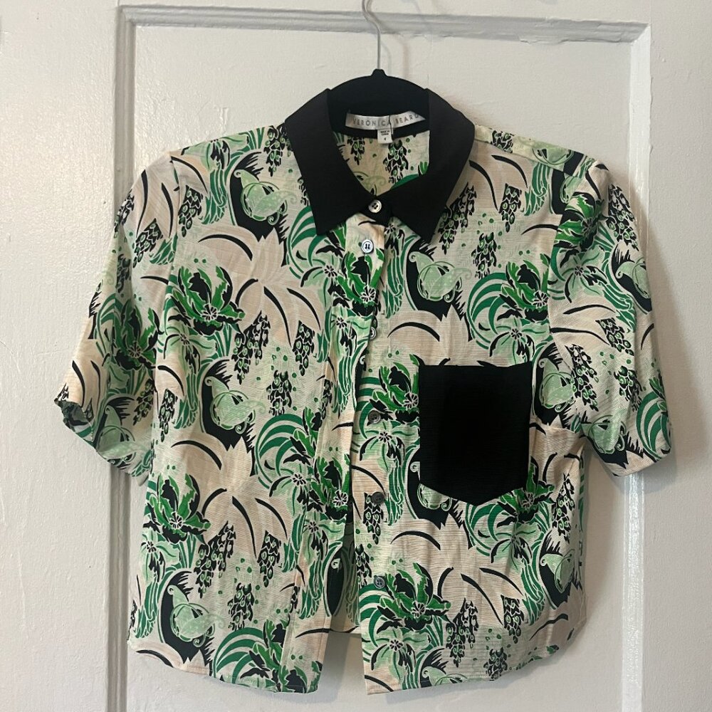 Veronica Bead Silk Button Down